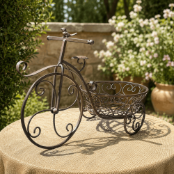 Porte-plante tricycle en métal – Une décoration de jardin pleine de charme vintage
