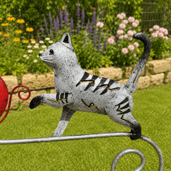 Mobile de jardin chat, souris et chien – Décoration à balancier en métal