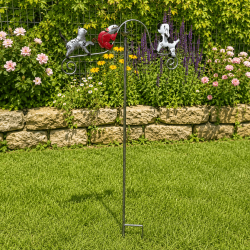 Mobile de jardin chat, souris et chien – Décoration à balancier en métal