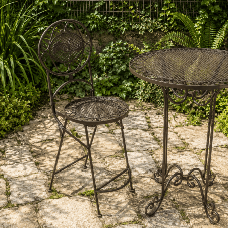 Wrought-iron garden bar table set – one chair