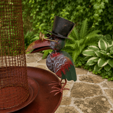Mangeoire à Oiseaux sur Pic Mobile Corbeaux en Métal 23x30x132cm 49,90 € LEZARD DU JARDIN