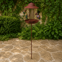 Mangeoire à Oiseaux sur Pic Mobile Corbeaux en Métal 23x30x132cm 49,90 € LEZARD DU JARDIN