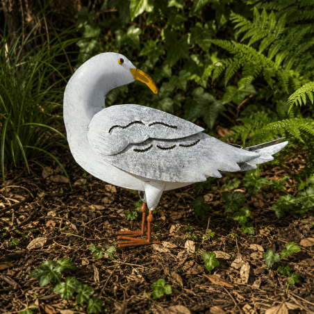 Mouette décorative en métal – Statue d’oiseau de jardin 25 cm