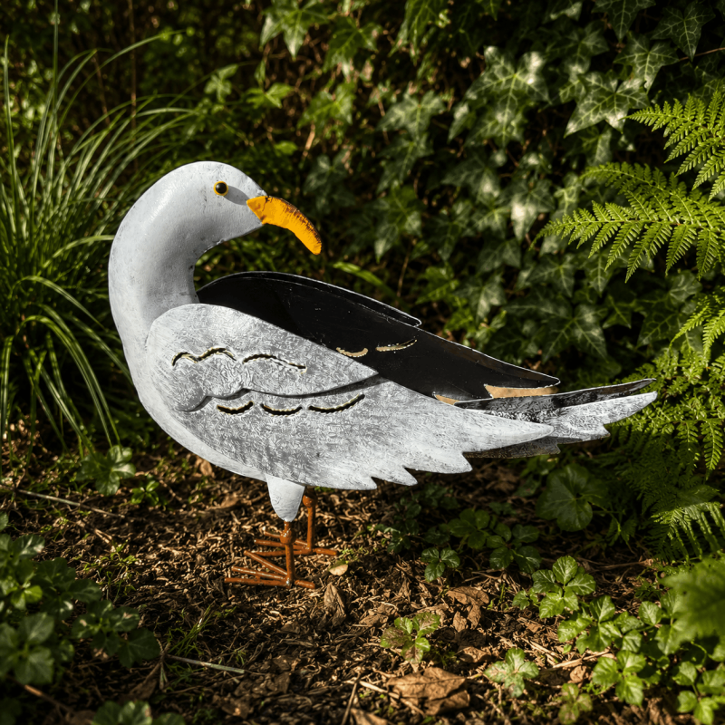 Mouette décorative en métal – Statue d’oiseau de jardin 25 cm