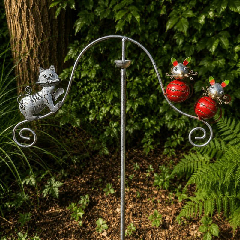 Mobile balancier chat et souris en métal – Hauteur 135 cm