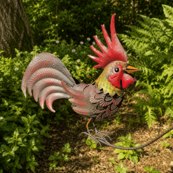 Mobile balancier coq et poule au nid en métal – 130 cm