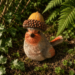 Rouge-gorge décoratif avec bonnet gland