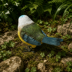 Mésange bleue décorative en résine à poser