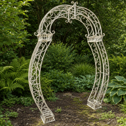 Decorative scrollwork arch for garden, wedding, and ceremony