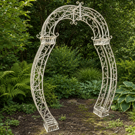 Decorative scrollwork arch for garden, wedding, and ceremony