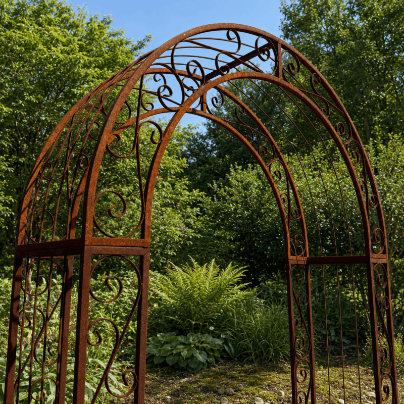 Arch for climbing plants with a 122 cm passage