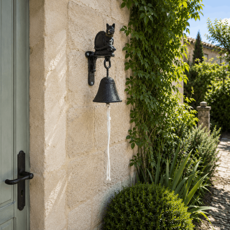 Black Cat Cast-Iron Doorbell – Wall-Mounted Bell