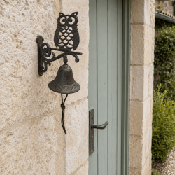 Cast iron owl doorbell – 44 cm wall-mounted bell